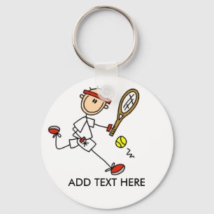Add Text Customizable Tennis Keychain