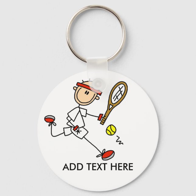Add Text Customizable Tennis Keychain (Front)