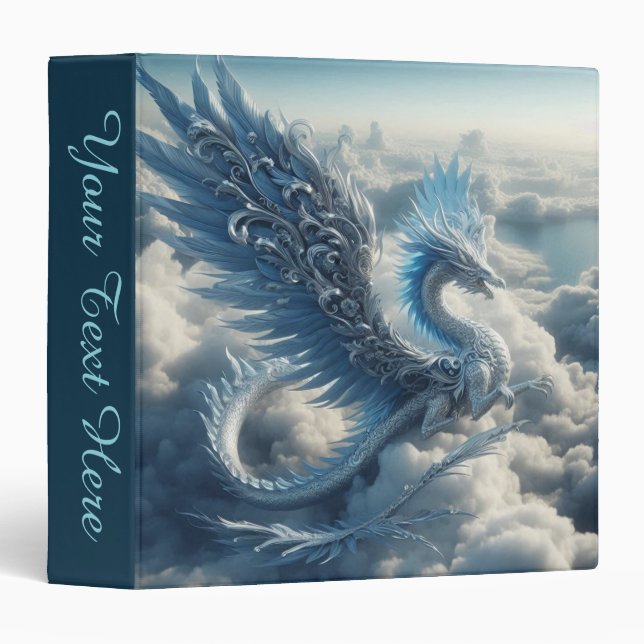 Add Text Dragon Surrounded by Clouds  Binder (Front/Spine)