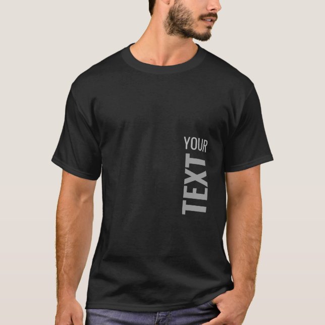 Add Text Here Men's Basic Black T-Shirt Template (Front)