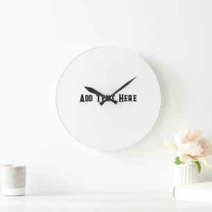 Add Text Here Print Round Acrylic Lovely Wall Art Large Clock