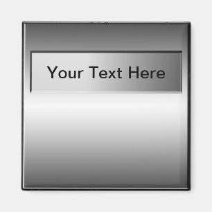 Add Text Metal Plate Look Magnet