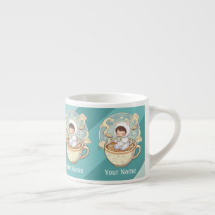 Add Text Mini Cat Espresso Cup Barista Coffee Gift
