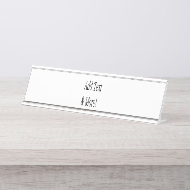 Add Text & More! Customize Your Own Personalized Desk Name Plate (Front)
