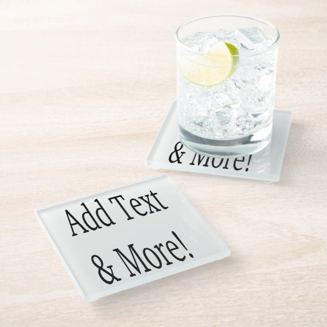 Add Text & More! Customize Your Own Personalized Glass Coaster (Angled)