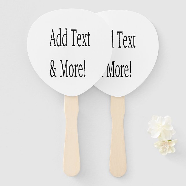 Add Text & More! Customize Your Own Personalized Hand Fan (Front and Back)