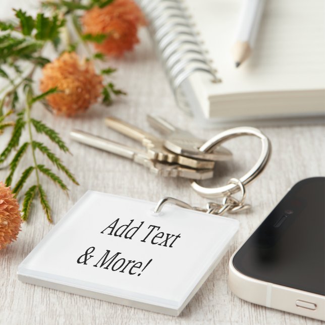 Add Text & More! Customize Your Own Personalized Keychain (Front Right)