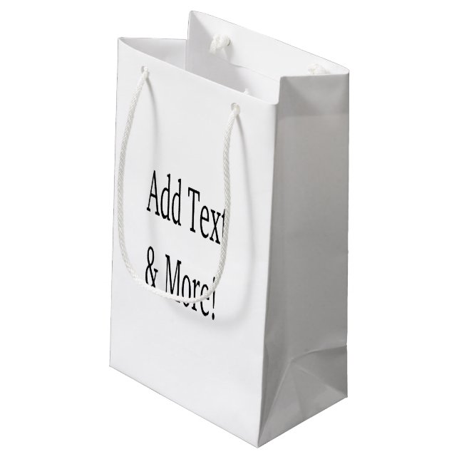 Add Text & More! Customize Your Own Personalized Small Gift Bag (Back Angled)