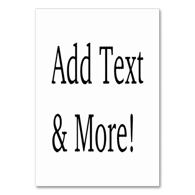 Add Text & More! Customize Your Own Personalized Table Number (Front)