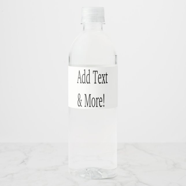 Add Text & More! Customize Your Own Personalized Water Bottle Label (Front)