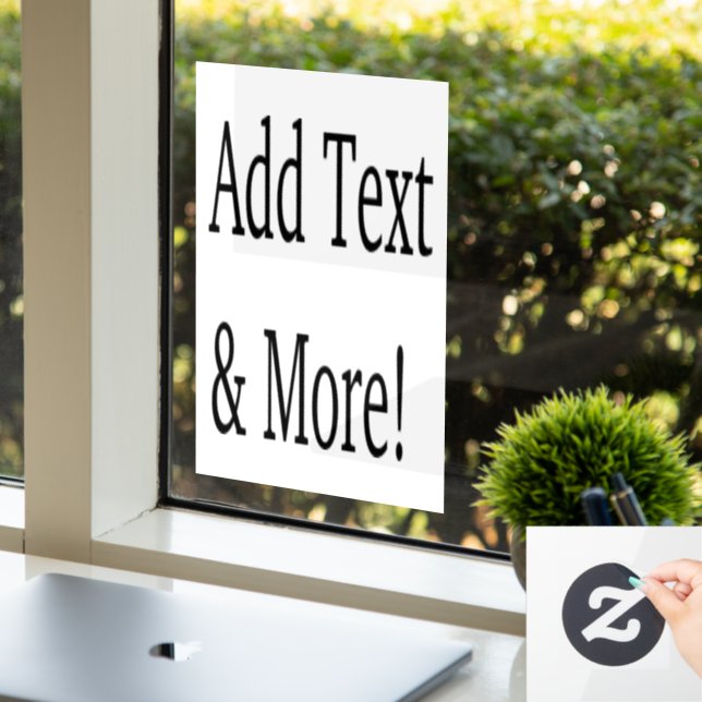 Add Text & More! Customize Your Own Personalized Window Cling (Office)