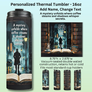 Add Text, Murder Mystery Crime Books Thermal Tumbler