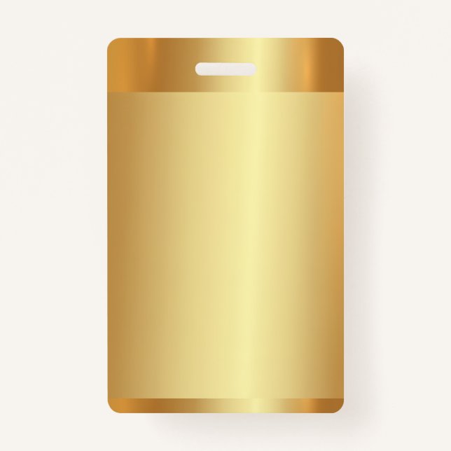 Add Text Name Logo Blank Gold Background Vertical Badge (Front)
