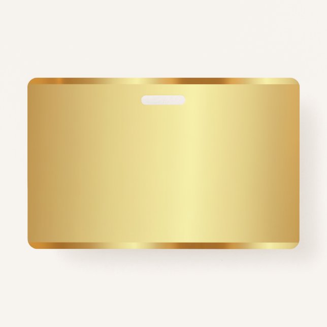 Add Text Name Logo Name Blank Gold Background Badge (Front)