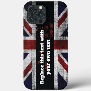 Add text on English flag Throw Pillow iPhone 13 Pro Max Case