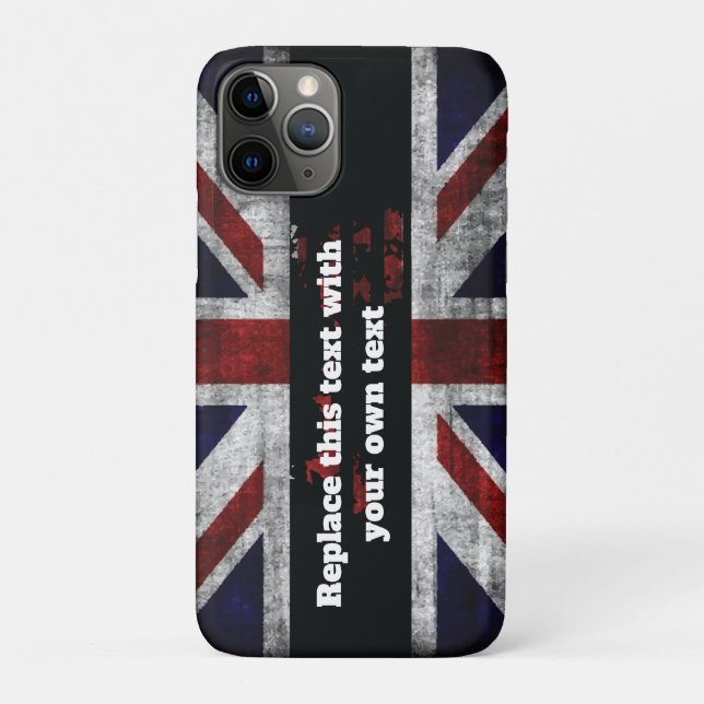 Add text on English flag Throw Pillow Case-Mate iPhone Case (Back)