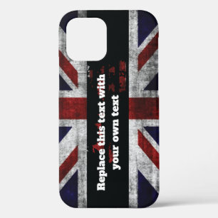 Add text on English flag Throw Pillow iPhone 12 Case
