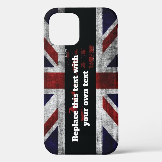 Add text on English flag Throw Pillow Case-Mate iPhone Case (Back)