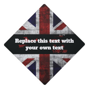 Add text on English flag Throw Pillow Graduation Cap Topper