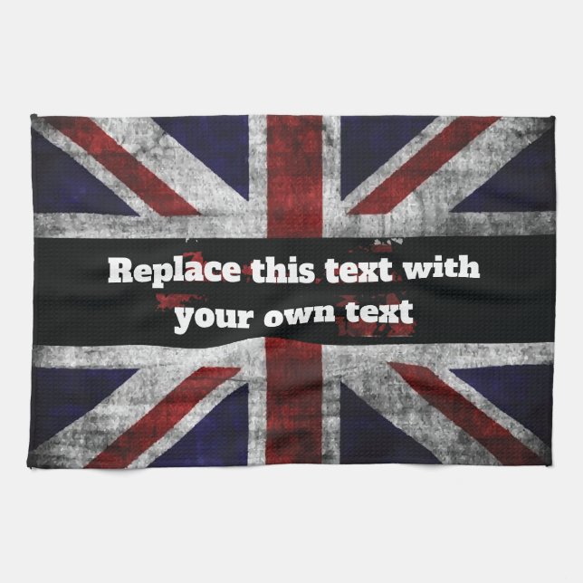 Add text on English flag Throw Pillow Kitchen Towel (Horizontal)