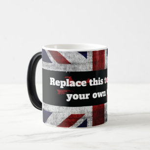 Add text on English flag Throw Pillow Magic Mug