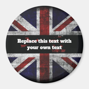 Add text on English flag Throw Pillow Magnet