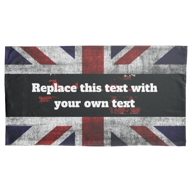 Add text on English flag Throw Pillow Pillowcase (Front)