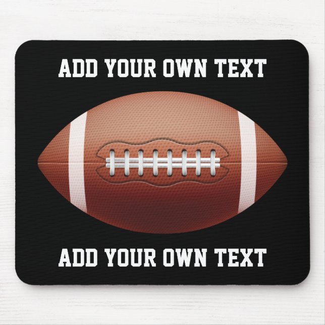 Add text on football throw pillow mouse pad (Front)