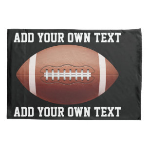 Add text on football throw pillow pillowcase
