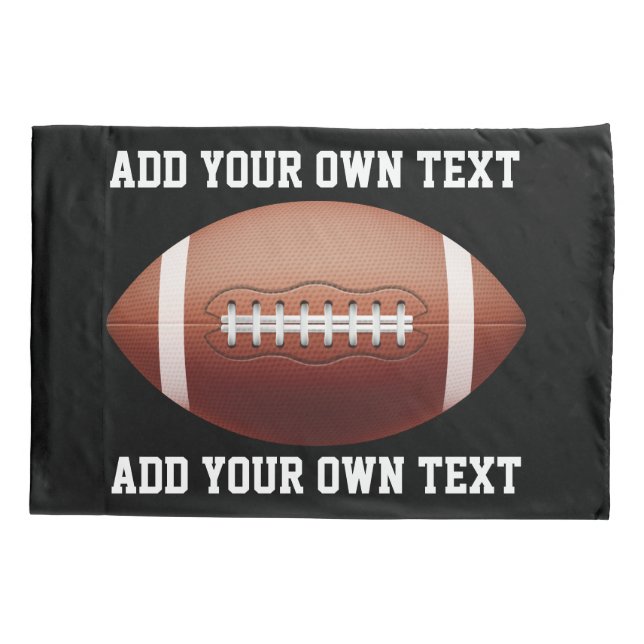 Add text on football throw pillow pillowcase (Back)