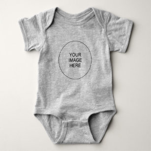 Add Text Picture Jersey Unisex Grey One-Pieces Baby Bodysuit
