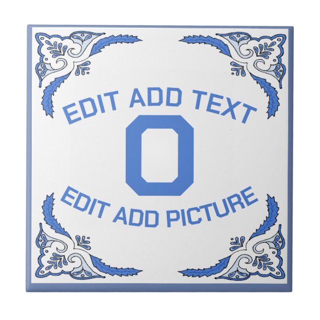 Add text Tile, Dutch Look, Personalize Tile (Front)