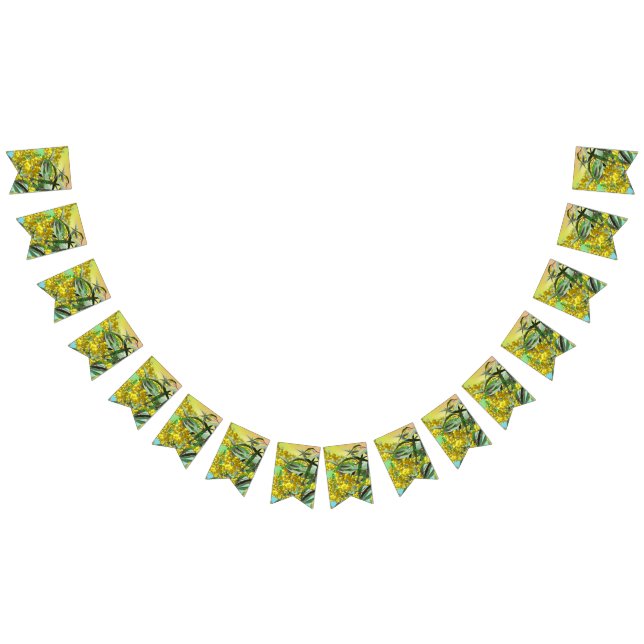 Add Text Wattle & Gum Leaves Aussie Bunting Flags (All)
