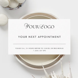 Add Thin Long Logo Plain Business Appointment Card