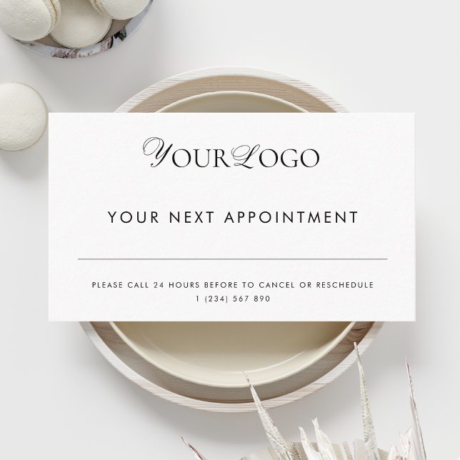 Add Thin Long Logo Plain Business Appointment Card (Creator Uploaded)