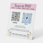 Add Two QR Codes Venmo Pay Here Pedestal Sign