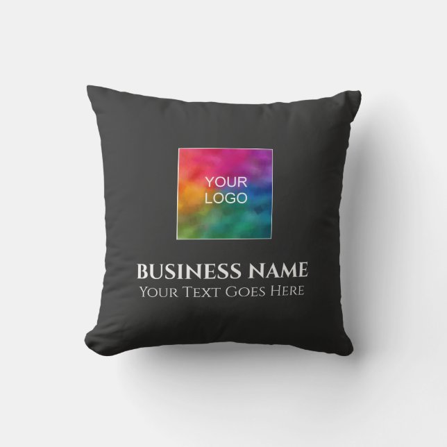 Add Upload Company Logo Double Sided Design Throw  Pillow (Front)
