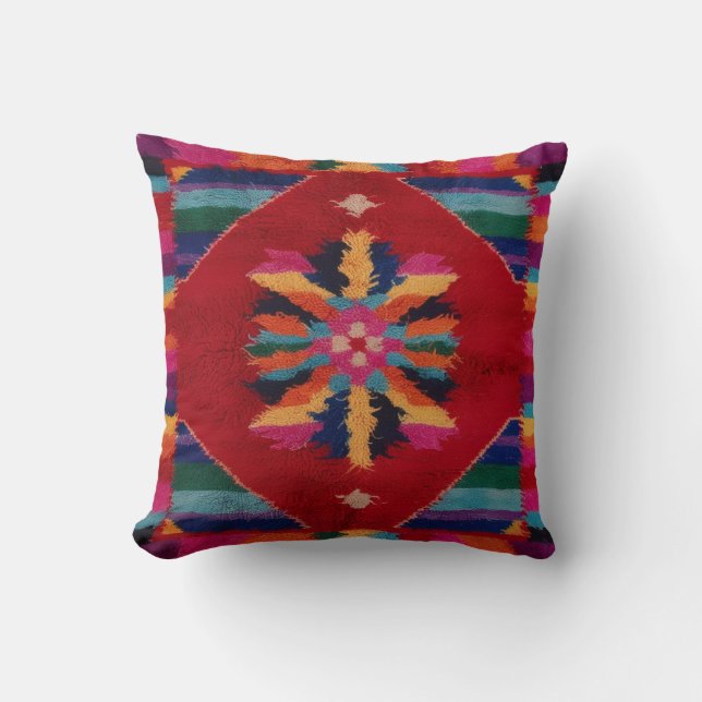"Add Warmth with Red Vintage Kilim Pillows (Front)
