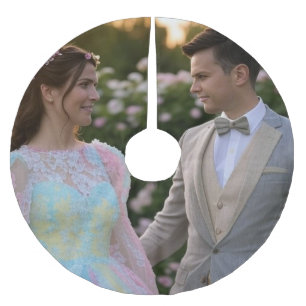 Add Wedding Photo Customize Brushed Polyester Tree Skirt