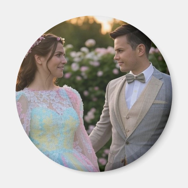 Add Wedding Photo Customize Magnet (Front)