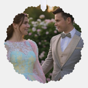 Add Wedding Photo Customize Ornament Card