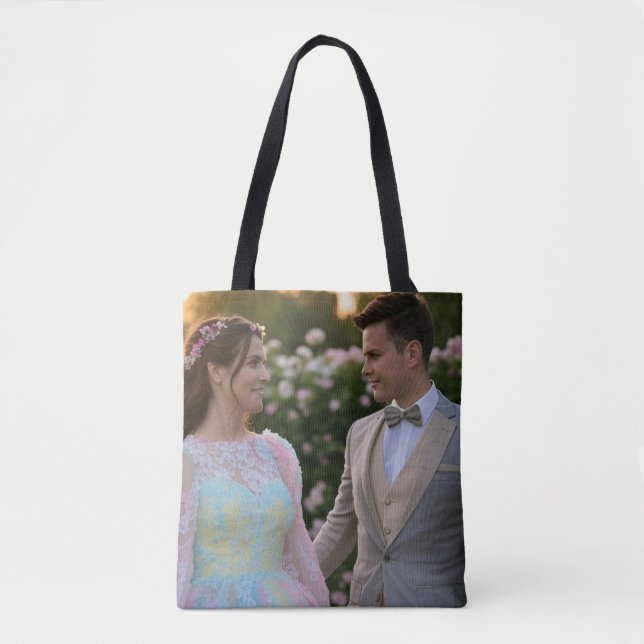 Add Wedding Photo Customize Tote Bag (Front)