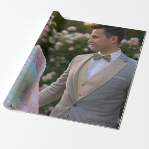 Add Wedding Photo Customize Wrapping Paper