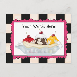 Add Words Banana split postcard