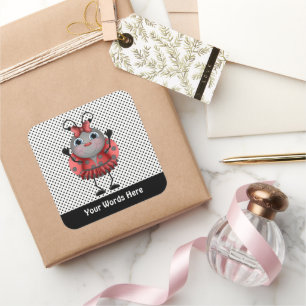 Add Words cartoon ladybug sticker