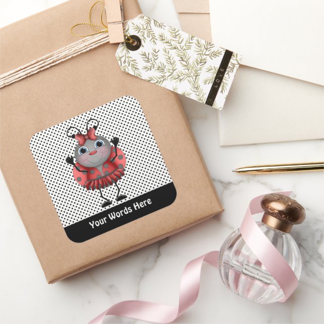 Add Words cartoon ladybug sticker (Gifting)