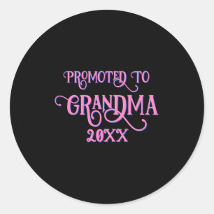 Add Year Nk Promoted To Grandma  Classic Round Sticker