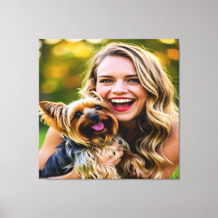 Add Yorkshire Terrier Photo Personalize Canvas Print