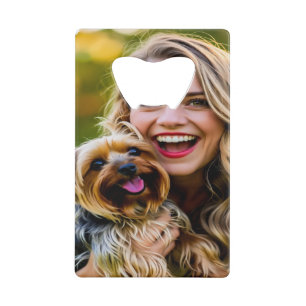 Add Yorkshire Terrier Photo Personalize Credit Card Bottle Opener