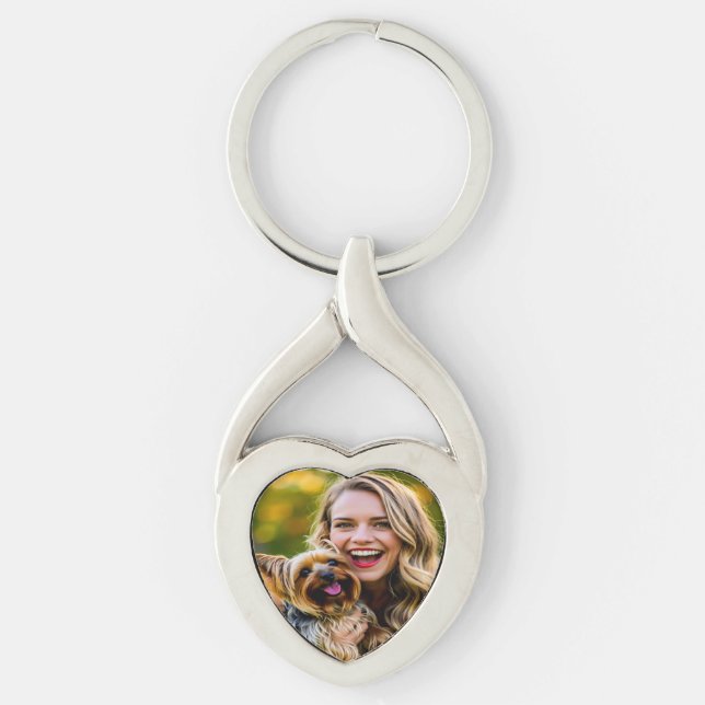 Add Yorkshire Terrier Photo Personalize Keychain (Front)